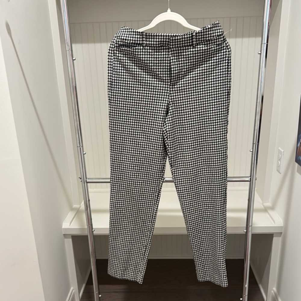 Old Navy Houndstooth Black and White Straight Leg Trousers